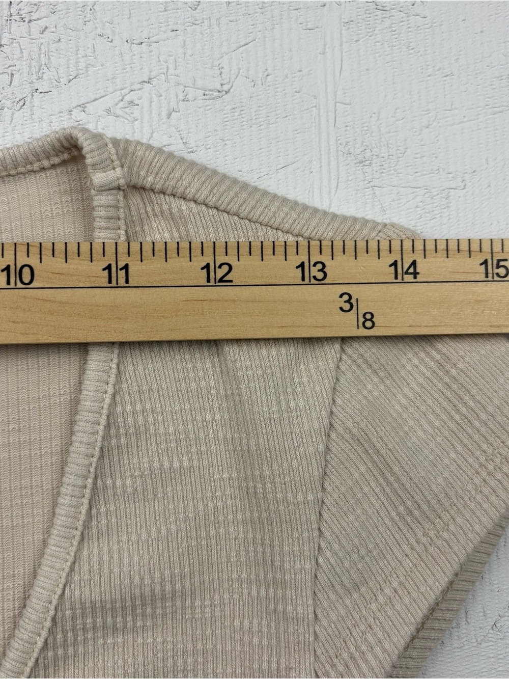 Wild Fable Ribbed V-Neck Cap Sleeves Top in Light Beige Sz Small - Picture 6 of 10